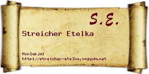 Streicher Etelka névjegykártya